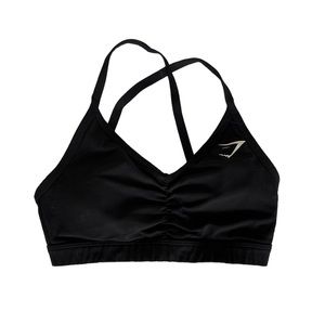 Gymshark Black Ruched Sports Bra